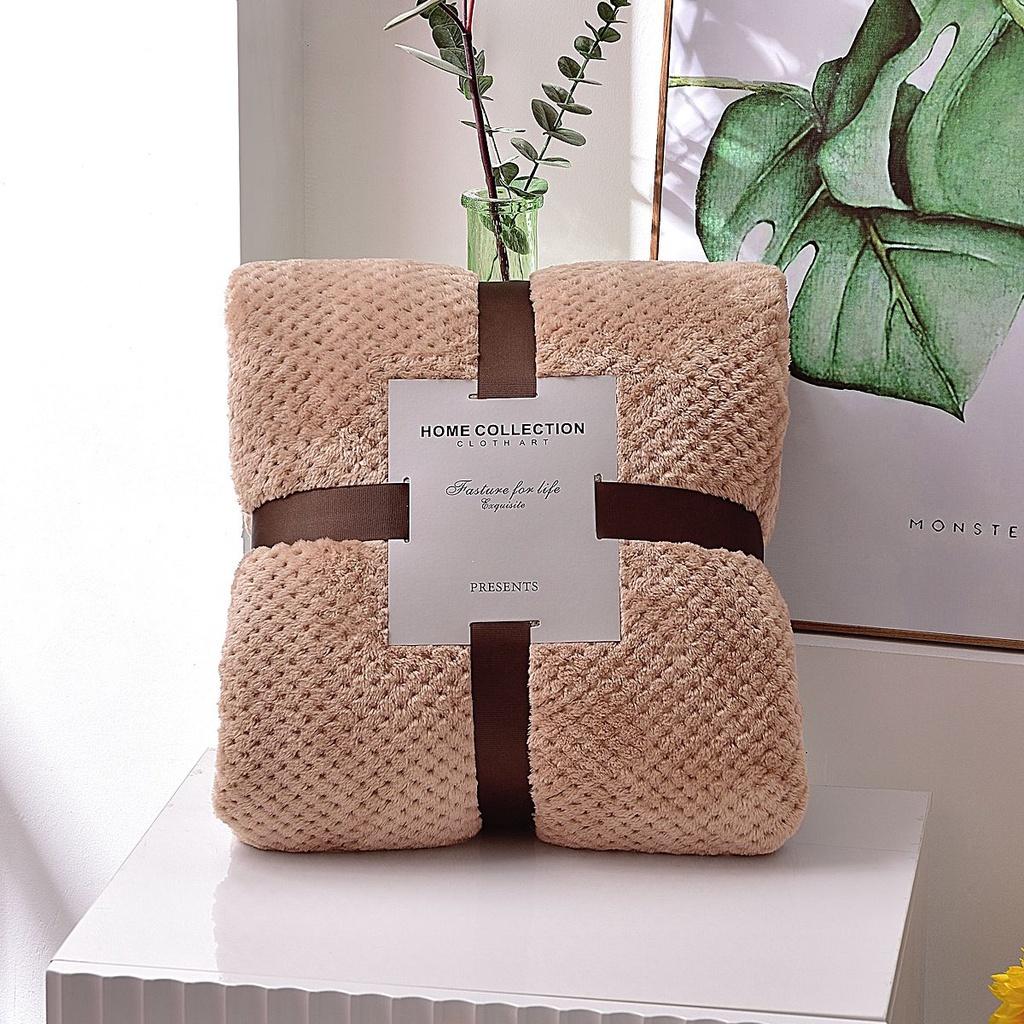 Weiche und kuschelige Popcorn-Waffeldecke Fleece-Überwurf Perfekt für Camping oder Filmabend auf der Couch
