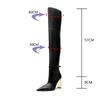Autumn Winter Soft Leather Stretch Women Thigh High Boots Elegant Pointed Toe High Heels Over the Knee Boots Party Shoes