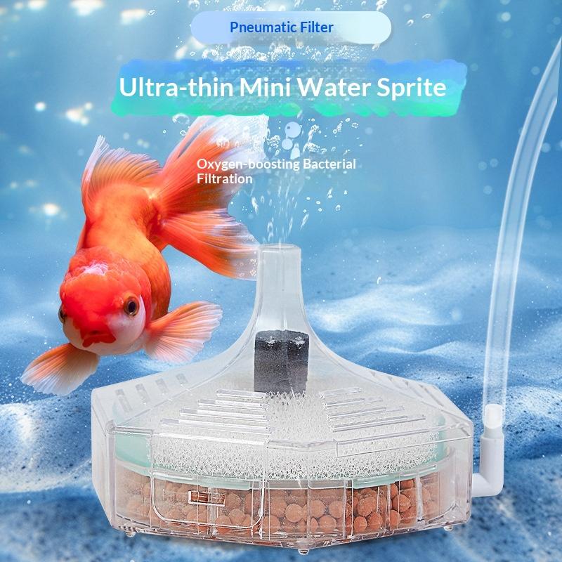Transparenter Aquarien-Schwammfilter Eckdesign Luftbetrieben Biochemische Filtration Abfallabsaugwerkzeug Für Kleine Aquarien+