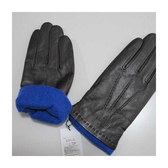 Used Men's GlovesLeather Gloves [LANVIN En Bleu] Lanvin On Blue Sheep Leather GlovesStitching Lining Cashmere Blend 23G