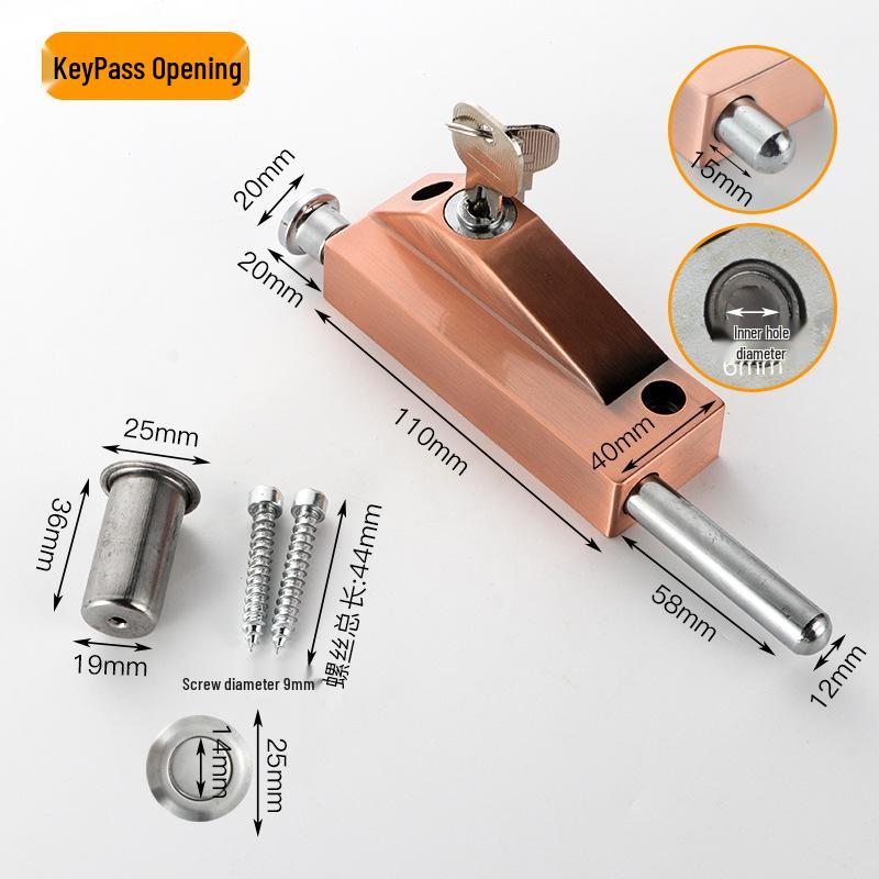 Zăvor cu cârlig din aliaj de aluminiu pentru podea și ușă rotativă din lemn