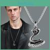 Unique Snake Design Pendant Necklace In Durable Titanium Steel Stylish Fashion Accessory For Men