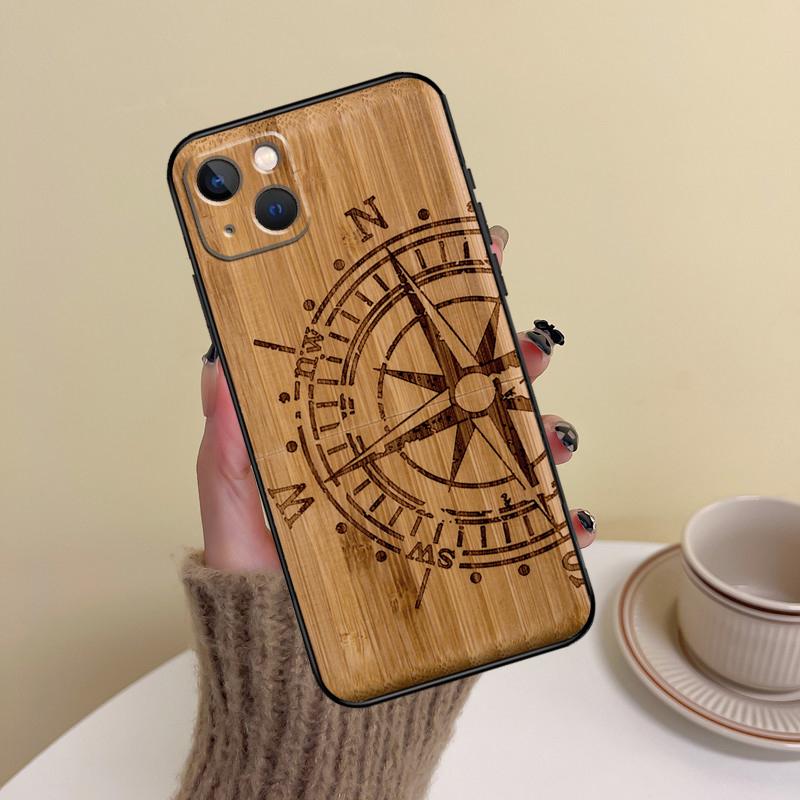 

Natural Bamboo Wood Animal Print Phone Case For iPhone 14 Pro Max 17 Air 16 15 11 12 13 Pro Max mini 16 Plus 16e Cover Funda iPhone 15 Pro