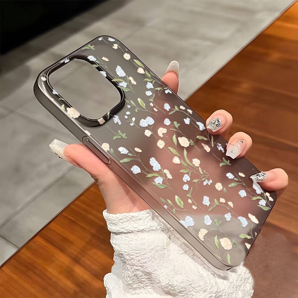 Mobile Phone Cases for iPhone 11 13 15 Pro Max 12 14 Pro Max Case iPhone 16 15 Plus 13 Pro 12 Frosted Texture Painted Cartoon Flowers