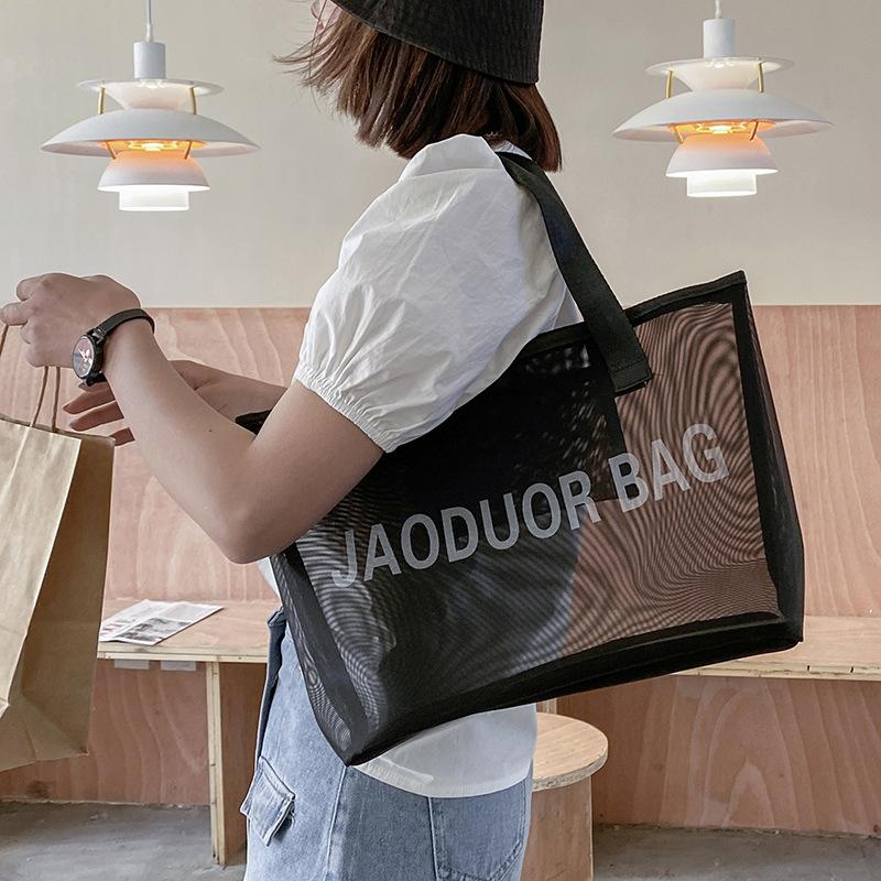 Tote bag Personalized bag Women's thickened transparent mesh gift shoulder bag, bridesmaid gift bag