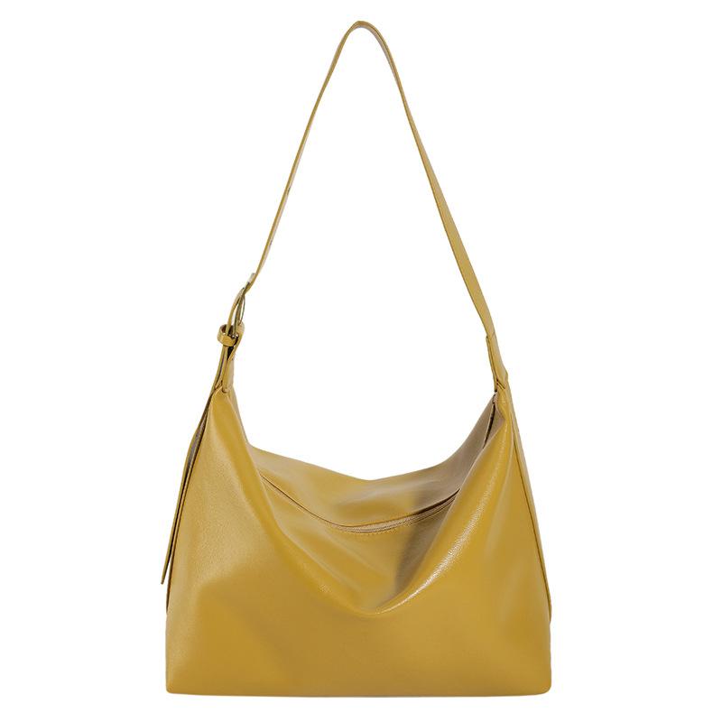 Sacs rétro européens et américains pour femmes, tendance et décontractés, doux au toucher, grande capacité, texturés et obliques, sac fourre-tout à bandoulière simple pour femmes