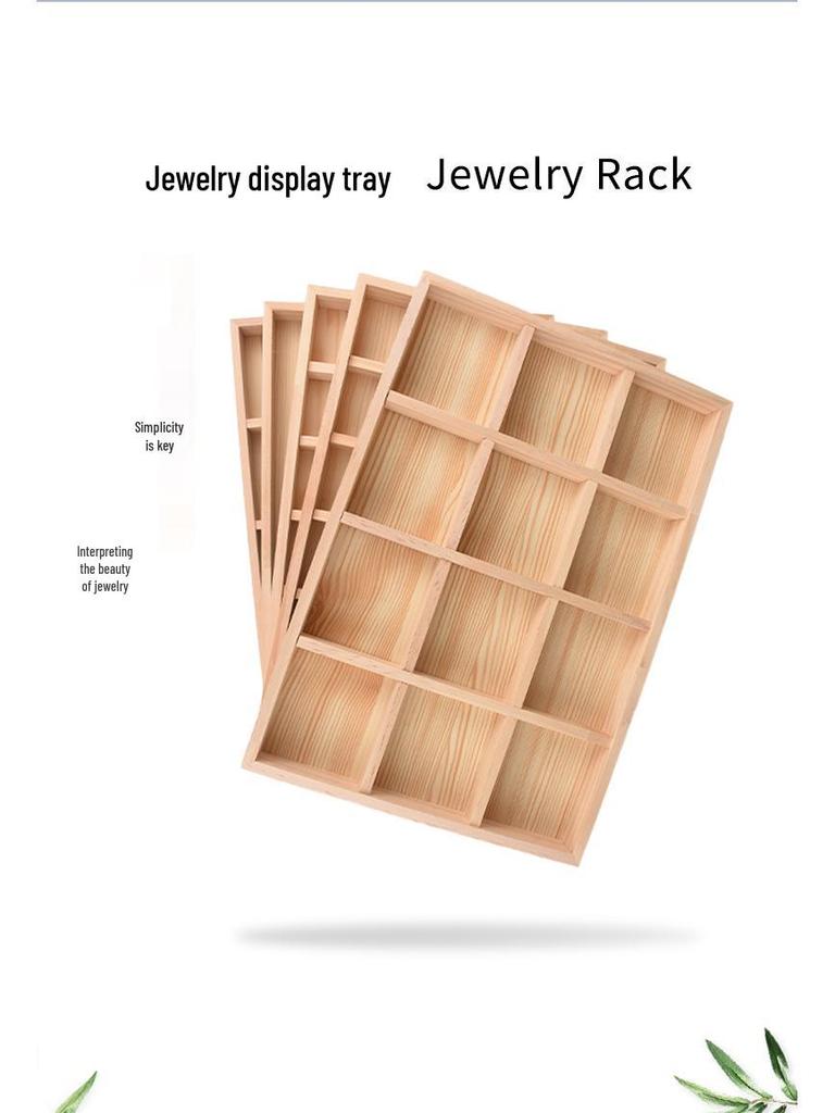 Japanese Style Solid Pine Wood Jewelry Display Tray