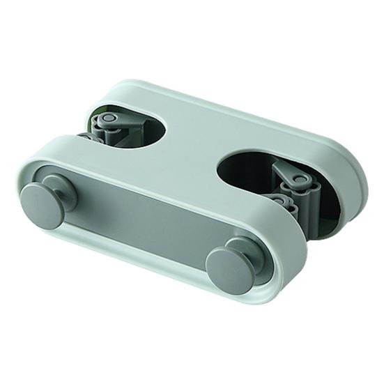 Mop Holder Double Slots Multi-functional Contrast Color Wall-mounted Mop Broom Rack Household Supplies