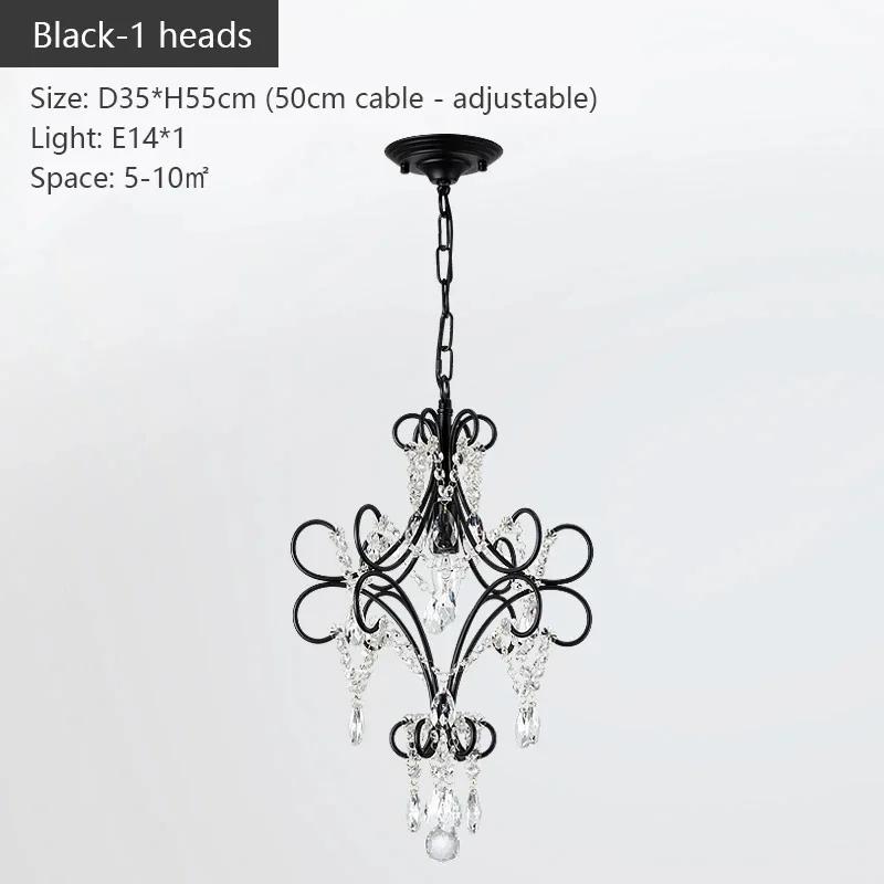 American Country Style Crystal Chandelier Iron Nordic Modern Living Room Candle Chandelier Bedroom Home Decoration Lighting