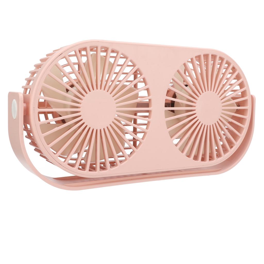 Double Fan USB Charging Fast Heat Dissipation 360 Degrees  Rotation Double Head Fan Mini Desk Fan for Dormitory Desktop