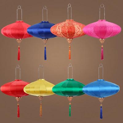 Traditionelle Chinesische Lampionblume Druck Seide Outdoor Wasserdicht Hängelampe Hochzeitsdeko Neujahrsfest Laternen