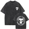 Gewaschene Vintage Mädchen, die essen Trainingsclub Skelett Fitnessstudio Pump Cover T-Shirts Herren Damen Lustig Fitness Lässig Übergroße T-Shirts