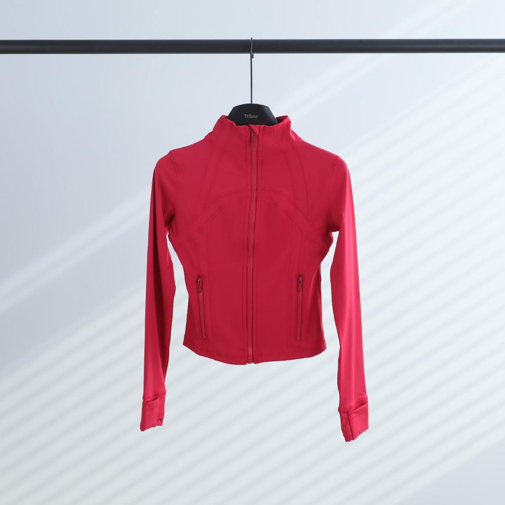 LULULACIE Women's Slim Fit Long Sleeve Sport Jacket with Stand-up Collar for Running and Yoga