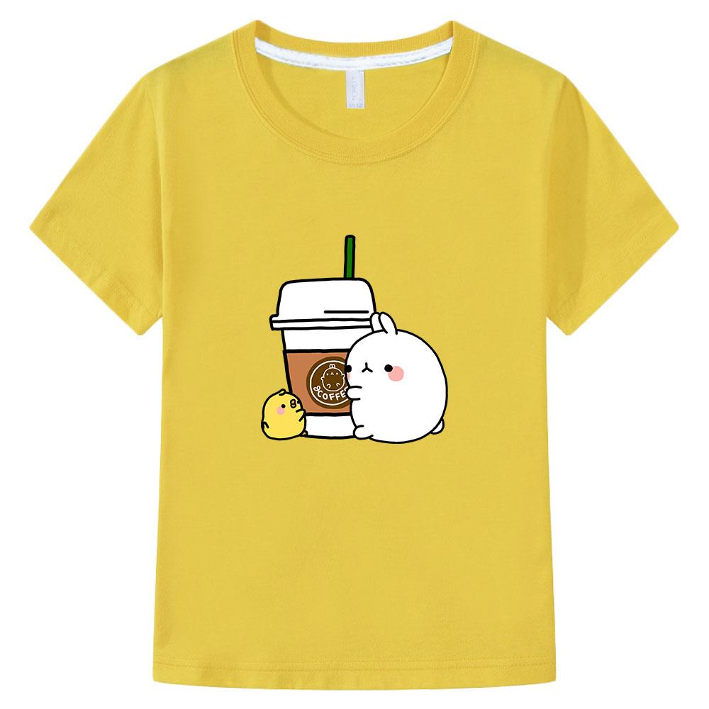 Kinderkleidung Molang und Piupiu T-Shirt Kinder Niedliche Kaninchen T-Shirts Mädchen Jungen Kleidung Baumwolle Sommer Kawaii Oberteil