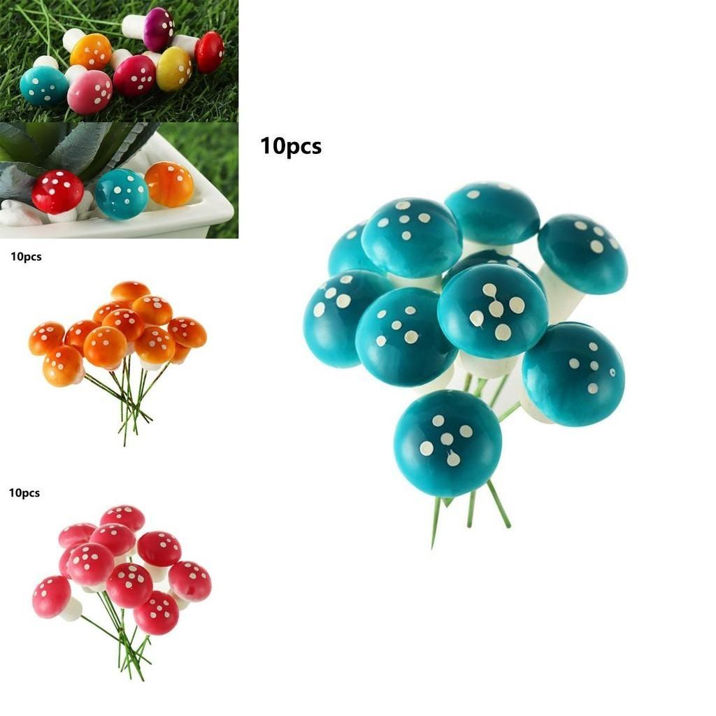 Vibrant Mini Colorful Mushroom Ornaments For Enchanting Dollhouse Garden Decor