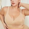 European and American Large Size Thin Hole Cup Underwear Smooth Beautiful Back Simple Wide Shoulder Strap Breathable Integrated Bra