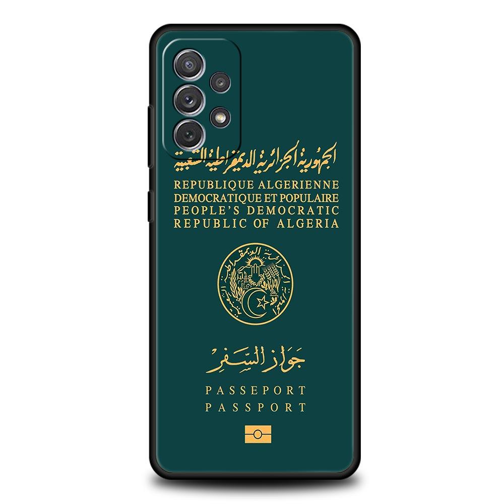 Phone Case For Samsung Galaxy A15 A13 A51 A71 A41 A31 A21S A03S A05 A35 A32 A55 A23 A25 A33 A53 A73 5G Algeria Passport Cover