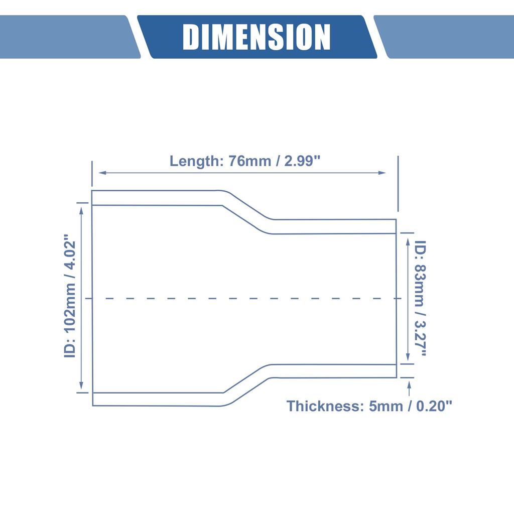 X AUTOHAUX Silicone Hose Silicone Pipe Radiator Hose 1 Piece Inner Diameter 83-102mm Length