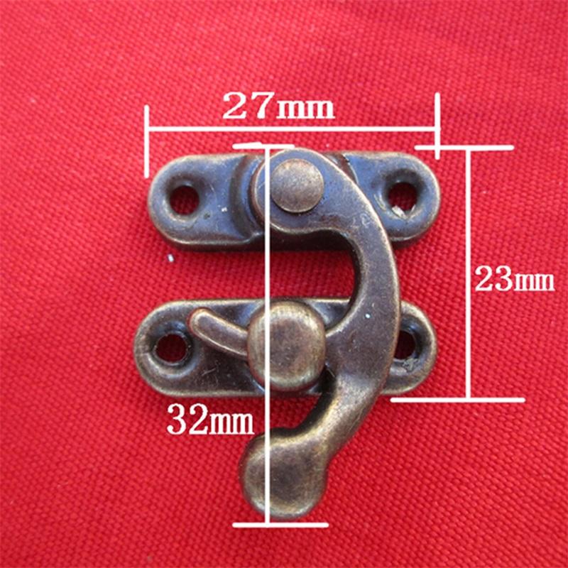 5Pcs Antique Metal Catch Curved Buckle Horn Lock Clasp Hook Jewelry Box Padlock