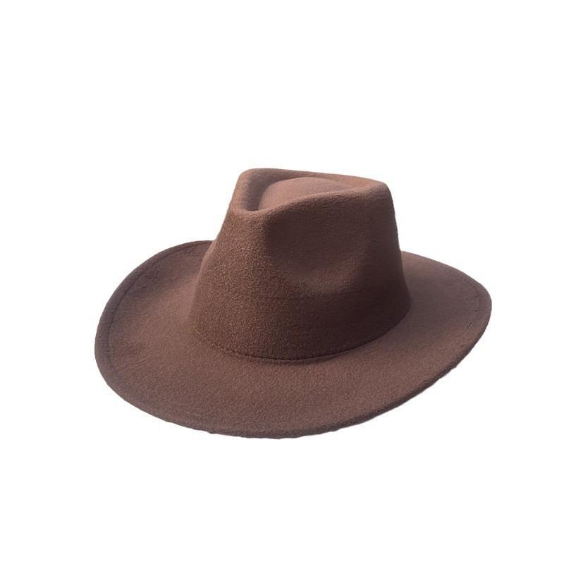 Cross-Border Hot-Selling New Western Cowboy Hat Felt Top Hat British Retro Jazz Hat Manufacturer Wholesale Supply Is Stable