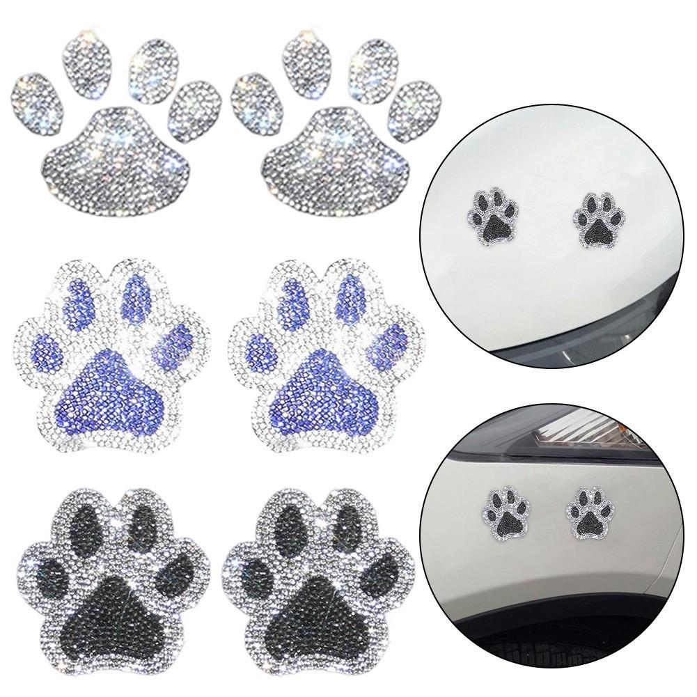 Glittering Rhinestone Paw Decals Waterproof Sticker for All Weather Durability