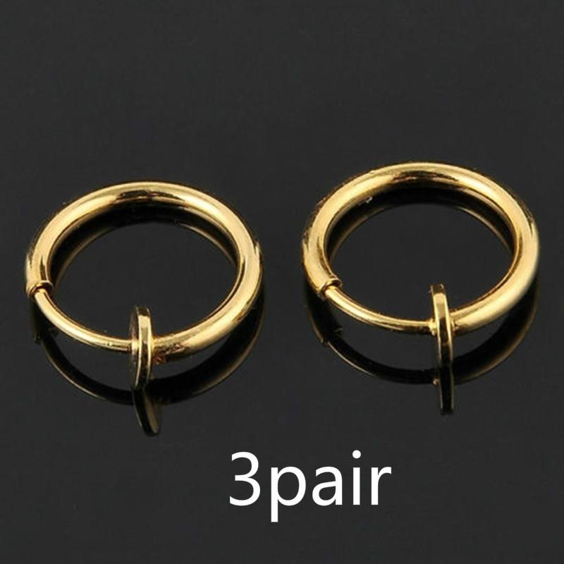 Kjendis 3 par Falsk Nese Lepper Ring Fjærklemme Hoop Øredobb Unisex Piercing Septum
