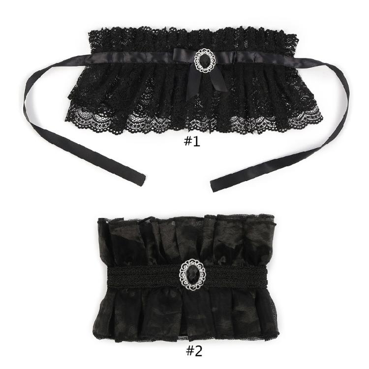 Medieval Colonial Chokers Ruffle Lace Neck Collar Detachable Collar Necklace