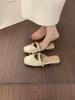 French flat-bottomed evening wind bag head half slippers women's outer wear summer one-pedal bow square head muller shoes sandals