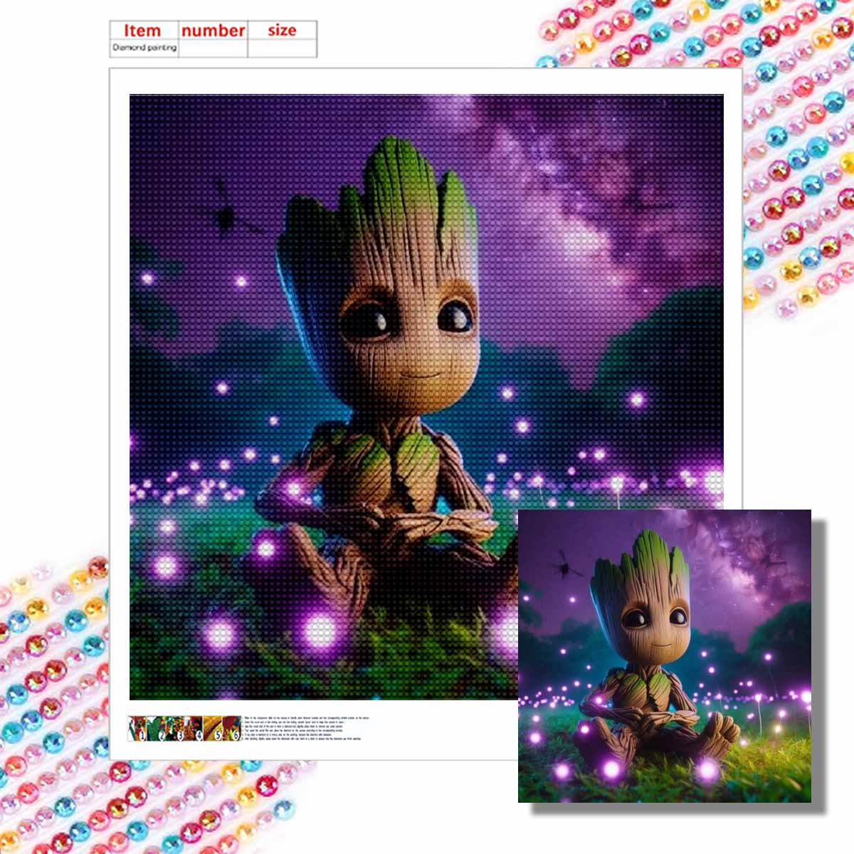 

5D DIY Алмазная Живопись Декоративный Грут Мыслитель Полная Круглая Выкладка Пейзаж Алмазная Вышивка Наборы для Вышивания Крестом Домашний Декор Подарок Round 20x20cm