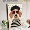 Kreatives DIY-Perlenkunst-Set mit Rahmen im stilvollen französischen Hundemuster, glitzernde Perlenleinwand, fertig zum Aufhängen, entspannendes Geschenk für Erwachsene