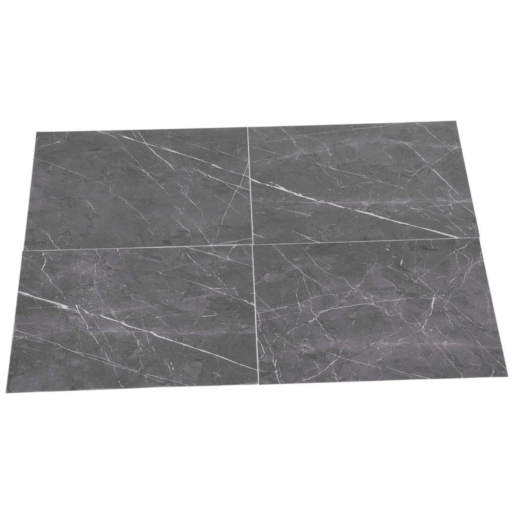 4Pcs Thickened PVC Floor Tile Stickers 30x30cm Waterproof Self Adhesive Wall Floor Decals for Kitchen Bathroom Home Decoration Black
