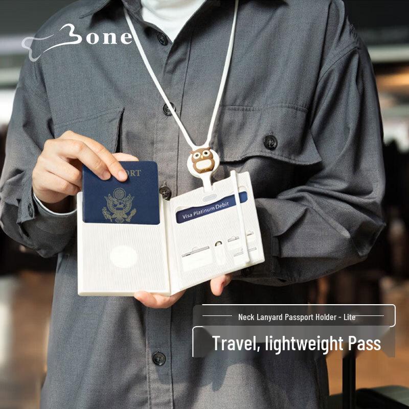 Porta-Passaporte e Carteira de Viagem Ósseo com Organizador de Documentos