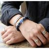 Riqueza saúde sorte Ryukyu Hotaru Azul impressionante contas de 16mm escultura dragão de cinco garras cristal lápis olho de tigre masculino pulseira de pedra de poder natural