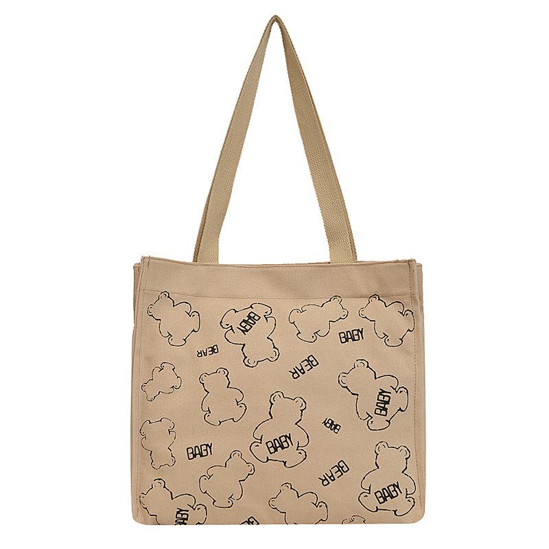 Large capacity canvas bag new shoulder bag simple women's bag shopping bag
