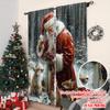 2pcs 2D Flat Printing Christmas Window Drapes Christmas Animals Versatile Fabric Without Electricity Festive Curtains Use for