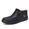 Handmade Leather Plus Size Men's Outdoor High-Top Slip-On Casual Shoes