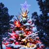 1Pcs Xmas Tree Topper Light Star Shaped LED Lamp Reusable Plastic Christmas Tree Decor for Festive Home Party Decoration