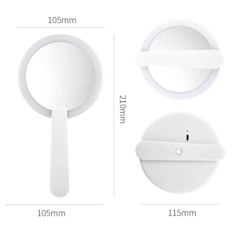 360 ° Rotating LED Makeup Mirror,rotating Switch Light Handheld/desktop Dual-use,charge,portable Mirror,touch Up Makeup Anytime