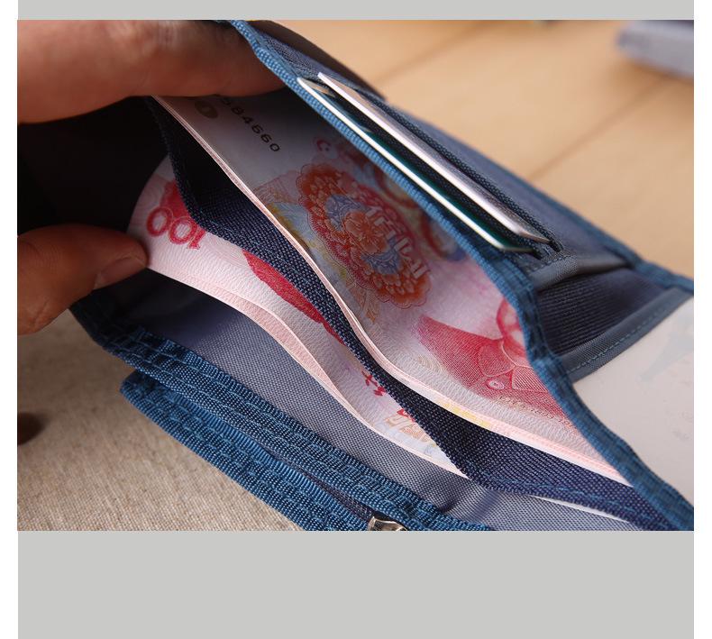 Men's Korean Style Canvas Tri-fold Wallet for Youth and Students