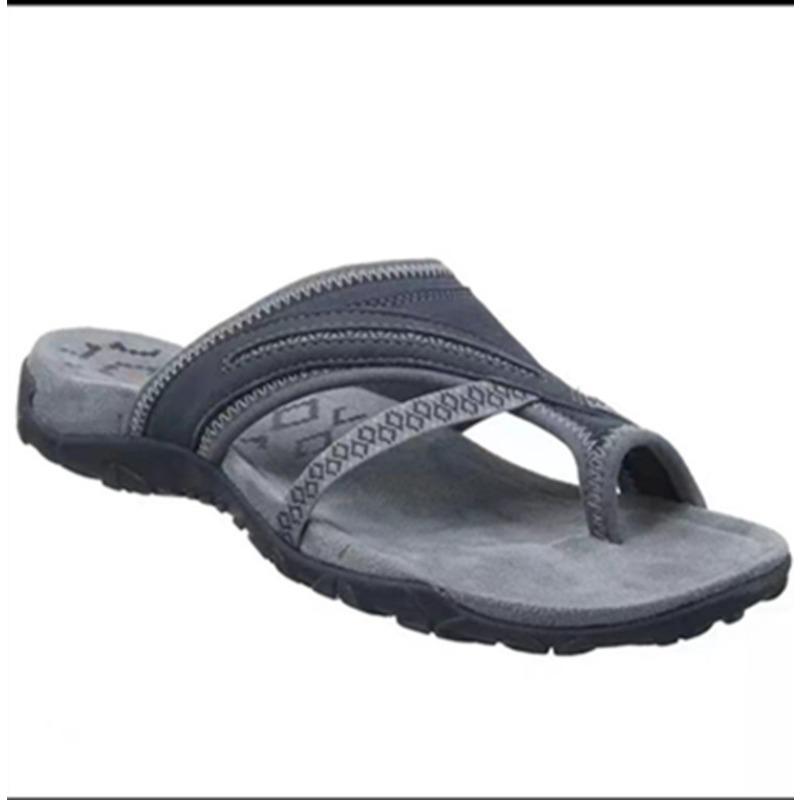 

Summer women s shoes 2 new comfortable toe flat sandals women s color matching cool slippers women s outer wear 44 серый