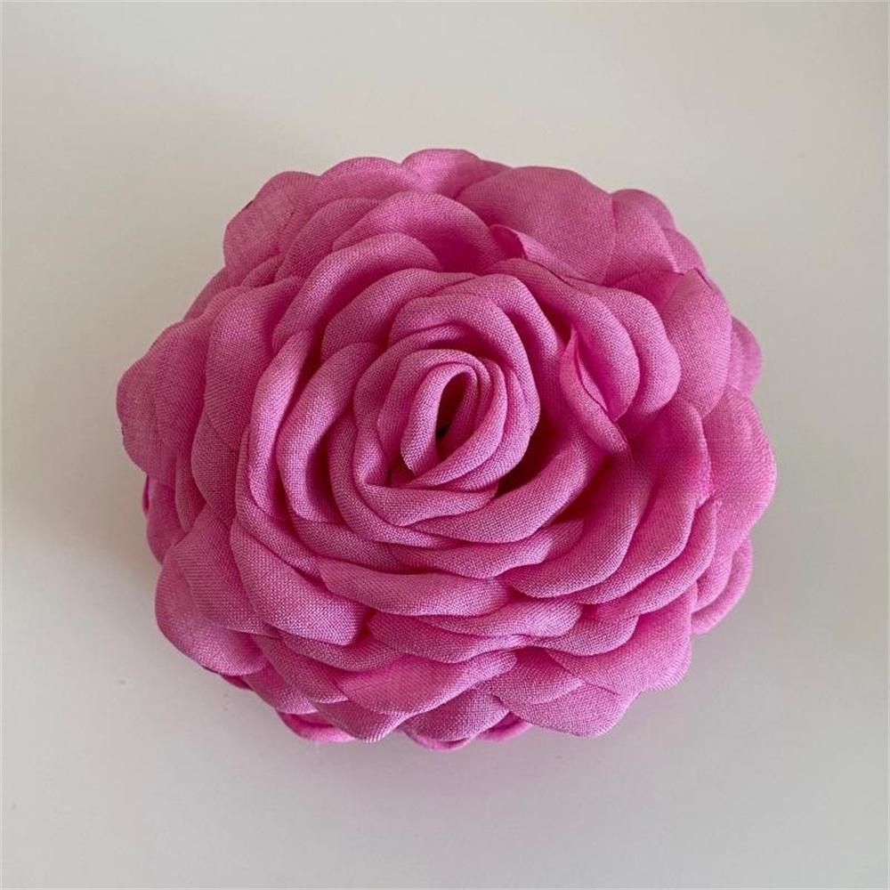 Rose Flower Large Hair Claw Handmade Fabric Flowers Grab Hair Clip Sweet Shark Clip Hair Accessories for Women Girls 8/10/12cm