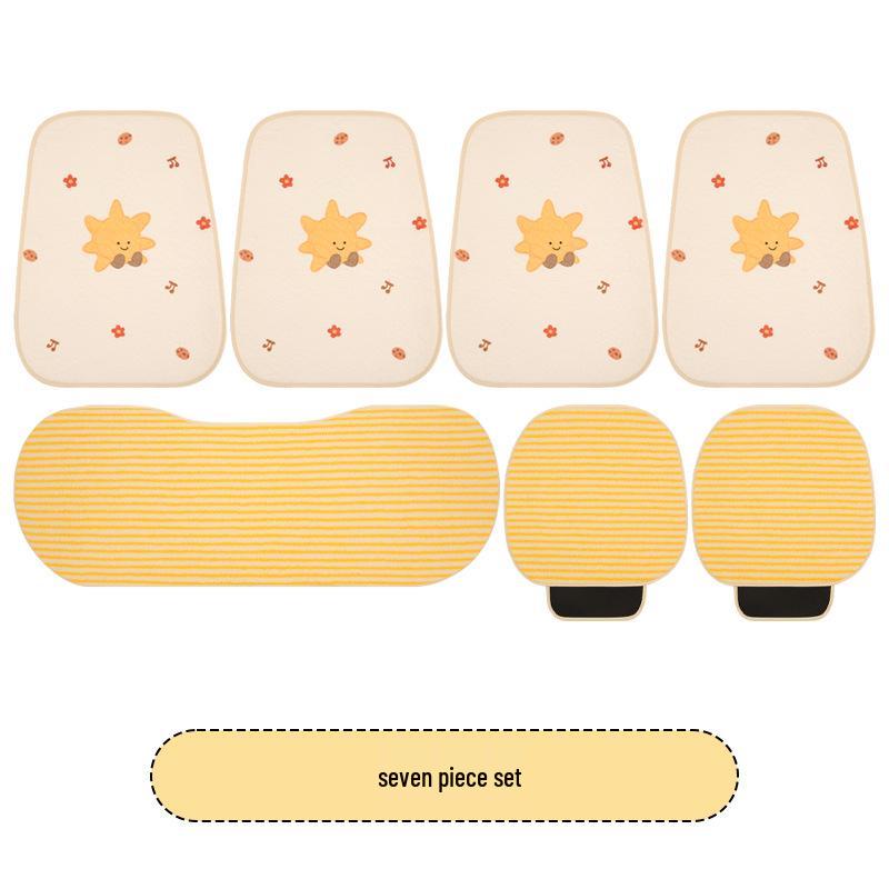 Cute Striped Winter Plush Car Seat Cushion for Nissan and Land Rover Models