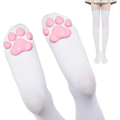 1 Paio di Morbidi Cuscinetti Zampa Calze Zampa Gatto Calzini Semi Trasparenti con Cuscinetti Zampa Costumi Cosplay