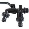 1/2 Zoll Einlass Doppelauslass Wasserhahn Schwarze Farbe Zinklegierung Auslaufhahn Frostsicher Korrosionsbeständig Gartenwasserventil