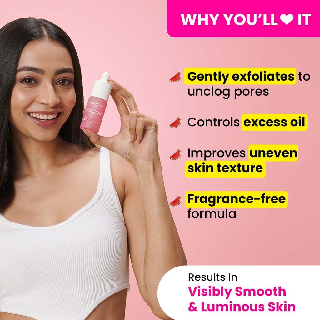 Dot & Key Watermelon 10% Glycolic Face Serum 30ml Pack of 1 | Targets Pigmentation, Dark Spots & Uneven Skin