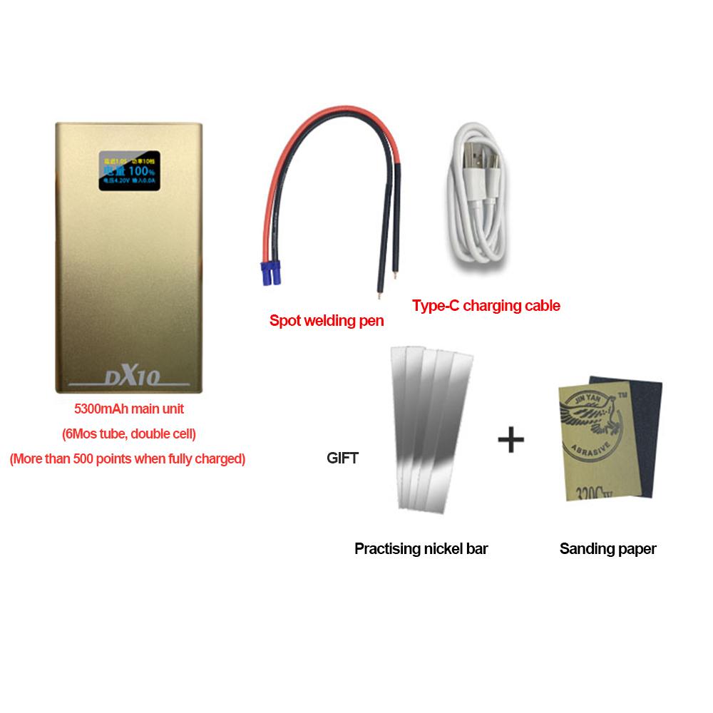 

DX10 Portable Spot Welder OLED Adjustable Battery Spot Welding Machine 0.1/0.12mm Nickel 18650 8awg Spot Pen Welder Tool