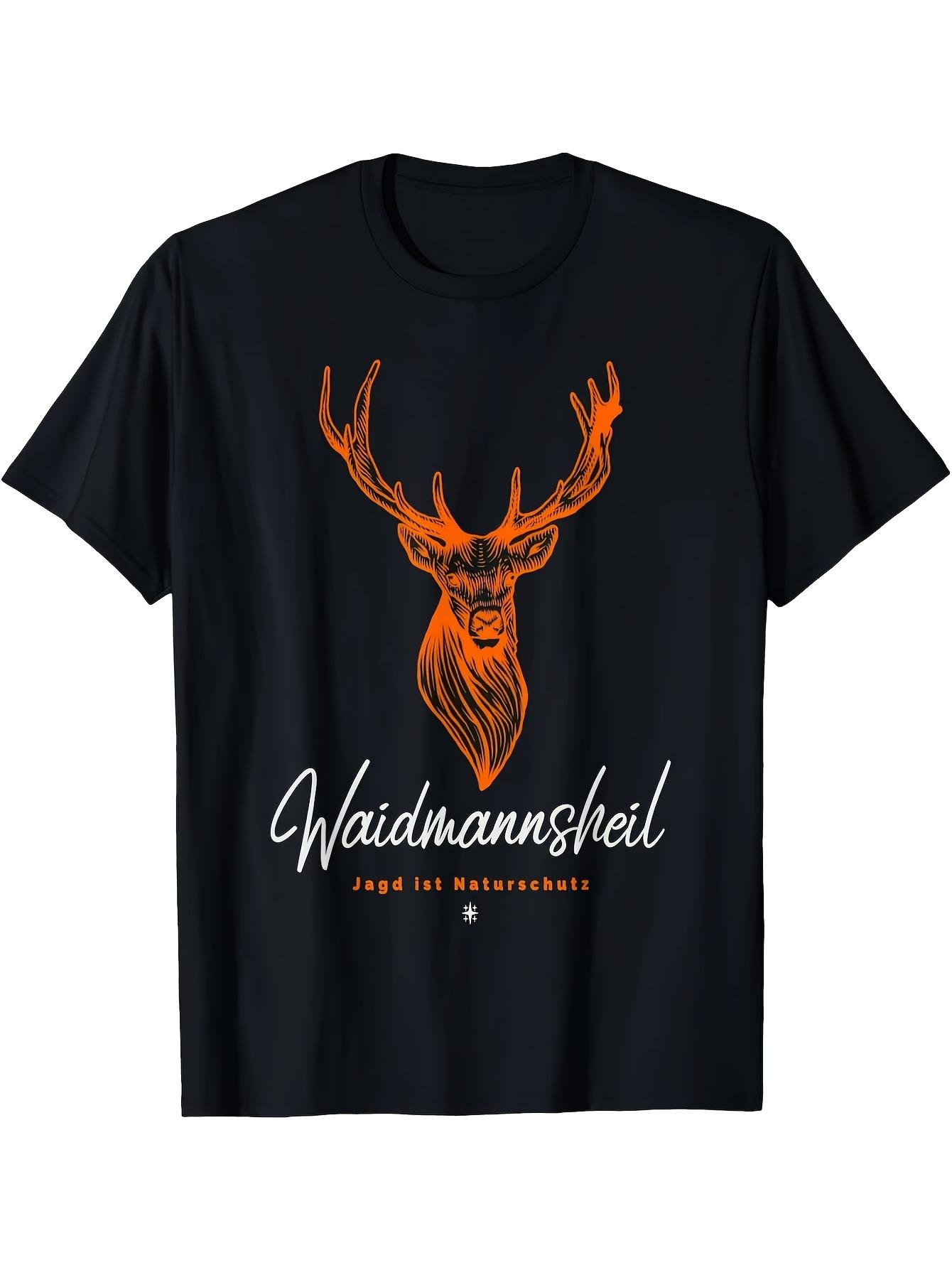 T-Shirt y2k German Hunting T Black/Orange M