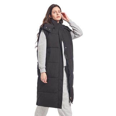 Autumn Winter Warm Jacket Women Solid Color Slim Long Hooded Coat Parkas Vest Outwear M-XXL