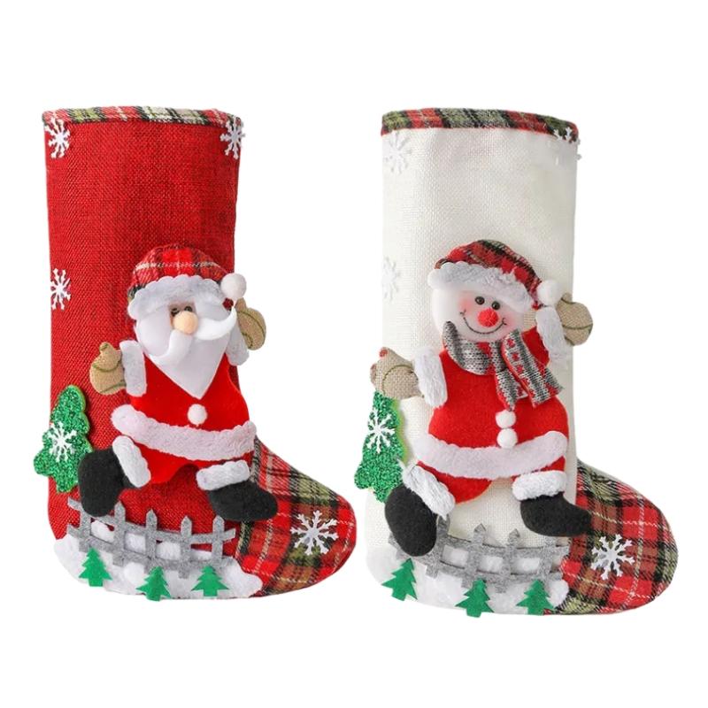 Christmas Stockings Large Capacity Christmas Socks Santa Claus Snowman Christmas Tree Decorative Bag Candy Bags Xmas Gift Bags