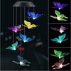 Blue Bird Wind Chime Lamp Color changing Solar Wind Chime Colorful Butterfly Wind Chime Lamp Waterproof Outdoor for Courtyard Garden Decoration